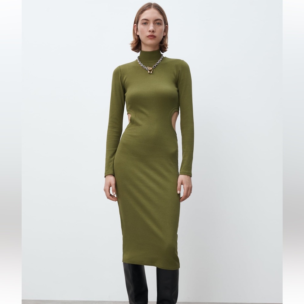 Zara cut out rib Dress
